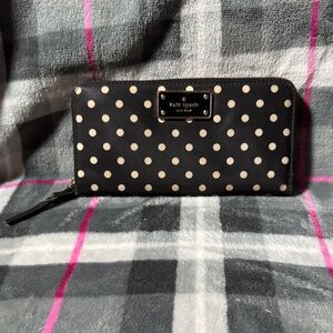 Kate Spade Black and Cream Polka Dot Wallet